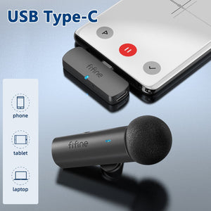 FIFINE M6 wireless lavalier recording microphone