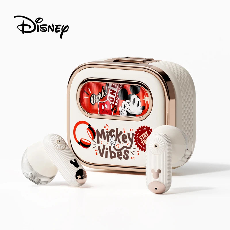 Disney Mickey Mouse Bluetooth Earbuds with Charging Case- Bluetooth Wireless Headset with Built-In Mic and 30 Hours of Playtime- Disneyland