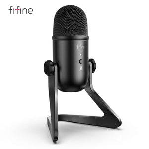 FIFINE USB professional microphone for PC Mic headphone output&amp