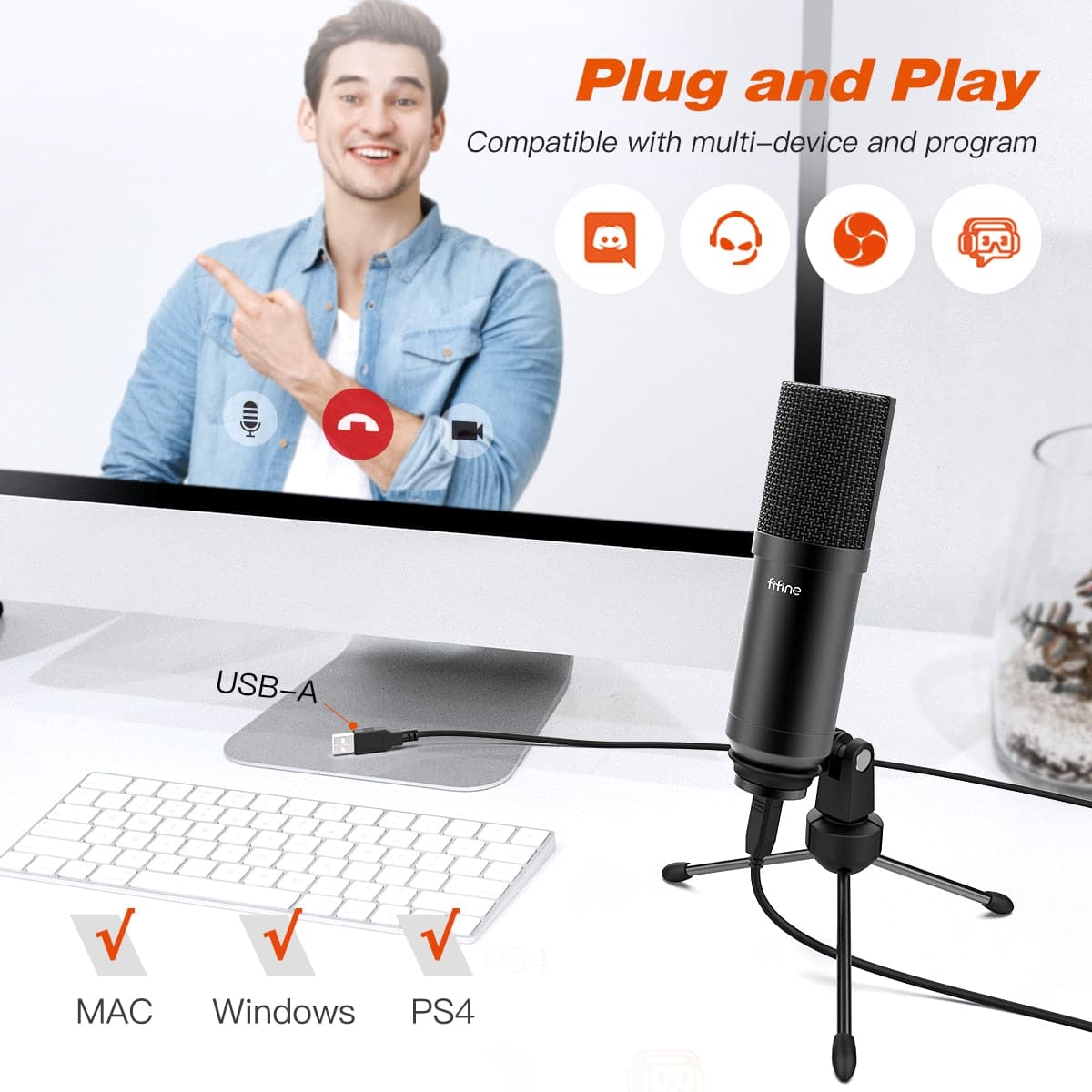 FIFINE T732 USB Gaming Microphone Set