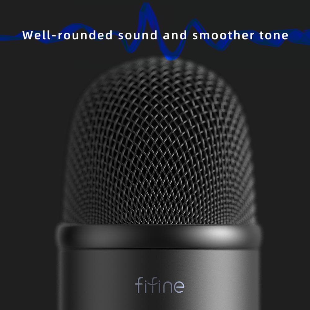 FIFINE USB professional microphone for PC Mic headphone output&amp