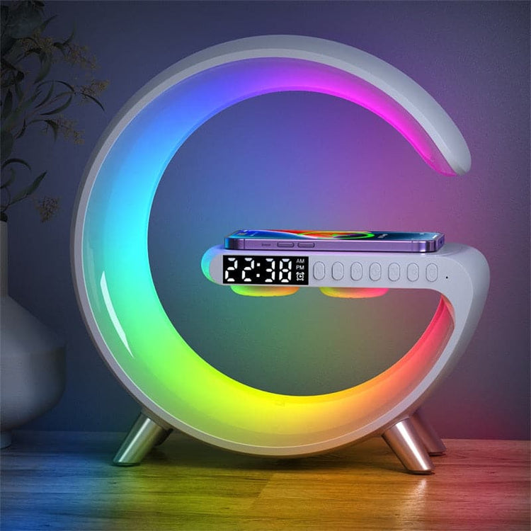 wireless bluetooth speaker LED atmosphere RGB light alarm clock desk lamp