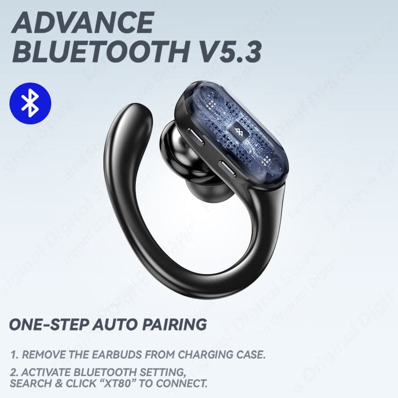lenovo bluetooth 5.3 true wireless earphones with mic